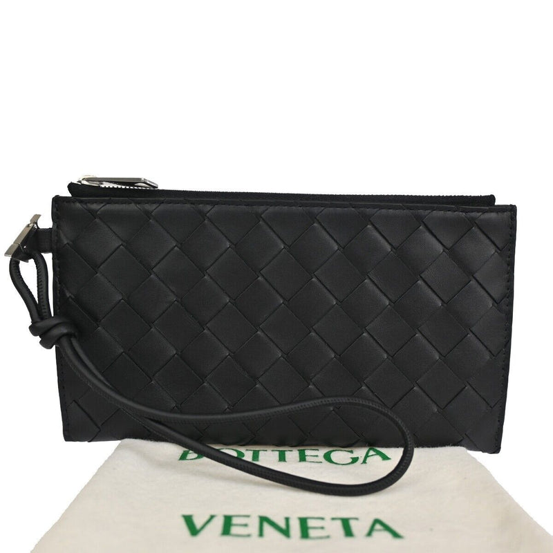 Bottega Veneta Intrecciato Black Leather Backpack Bag (Pre-Owned)