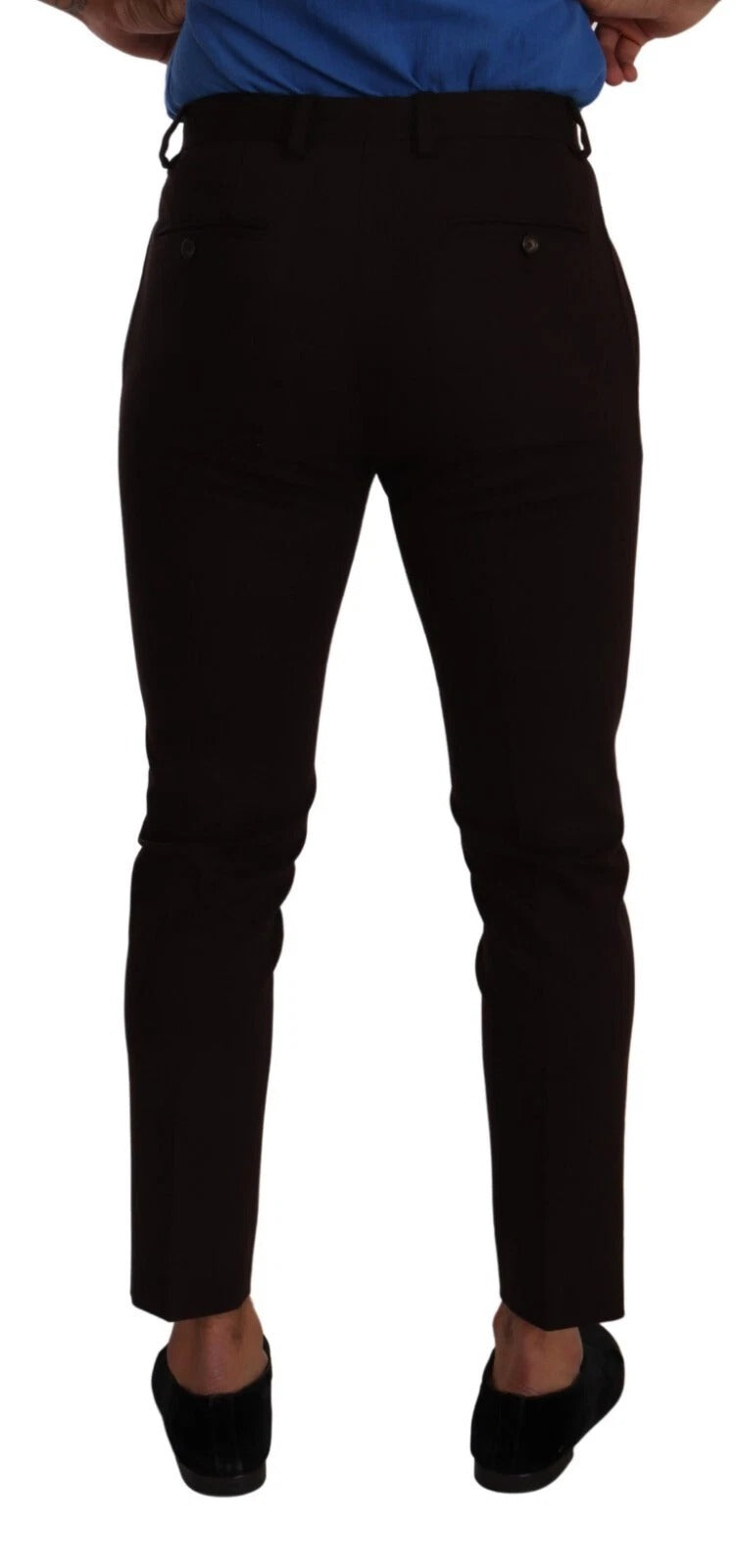 Dolce & Gabbana Bordeaux Cotton Stretch Skinny Men's Trouser (Pre-Owned)