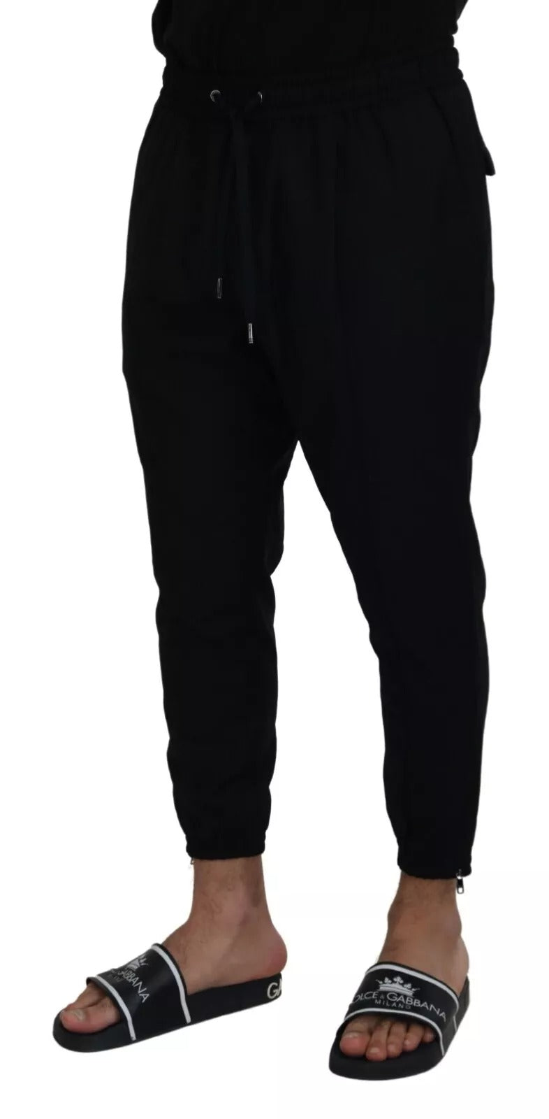 Dolce & Gabbana Black Jogger Wool Jogging Men's Trouser (Pre-Owned)