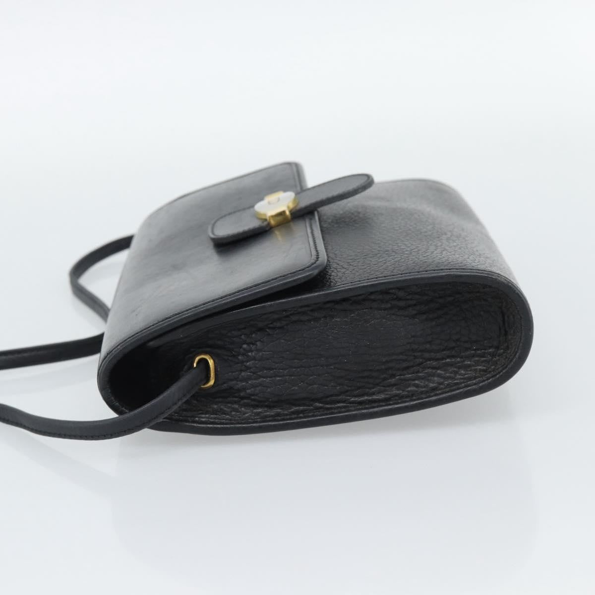 Christian Dior Vintage Cd Flap Leather Black Leather Shoulder Bag Bag (Pre-Owned)