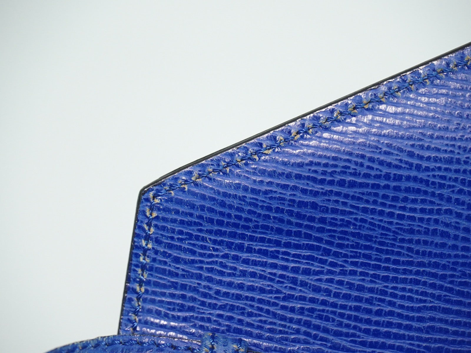 Celine Circle Logo Leather Blue Leather Shoulder Bag Bag (Pre-Owned)