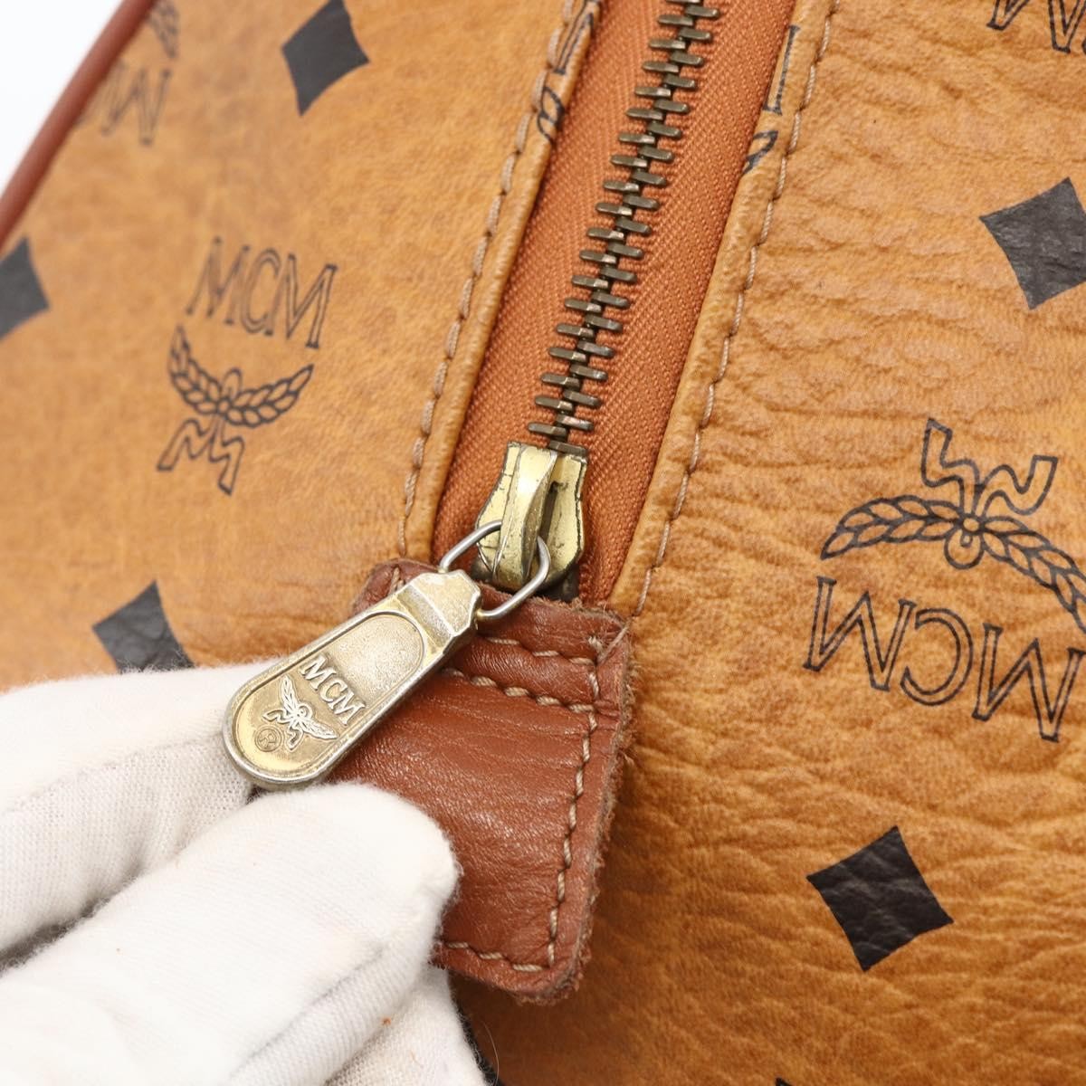 MCM Visetos Logogramme Leather Brown Leather Handbag (Pre-Owned)