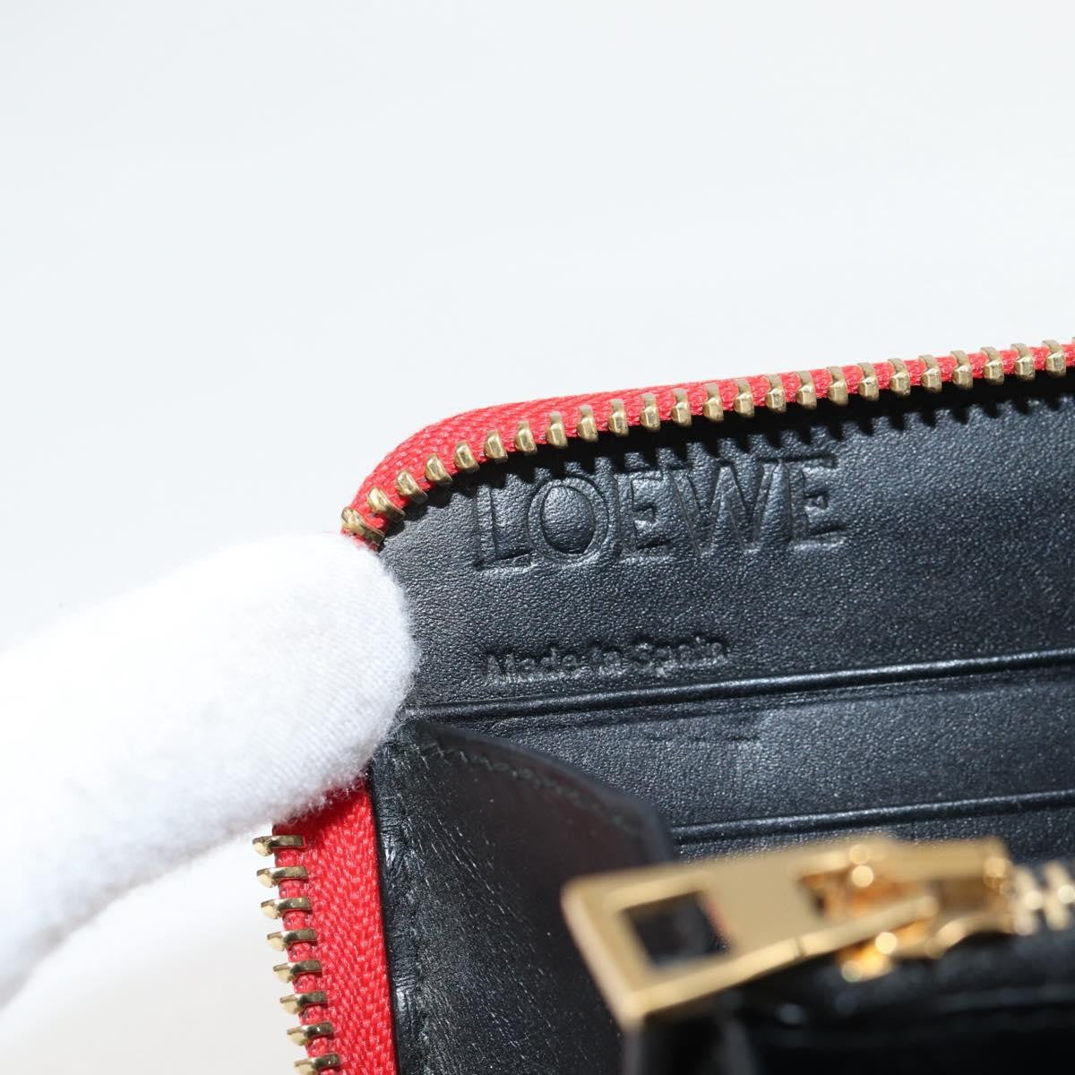 Loewe Anagram Leather Red Leather Wallets Accessory (Pre-Owned)
