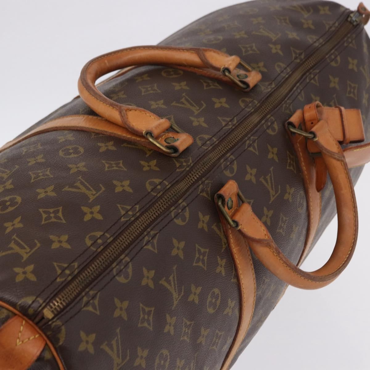 Louis Vuitton Keepall Monogram Brown Canvas Travel Bag Bag (Pre-Owned)
