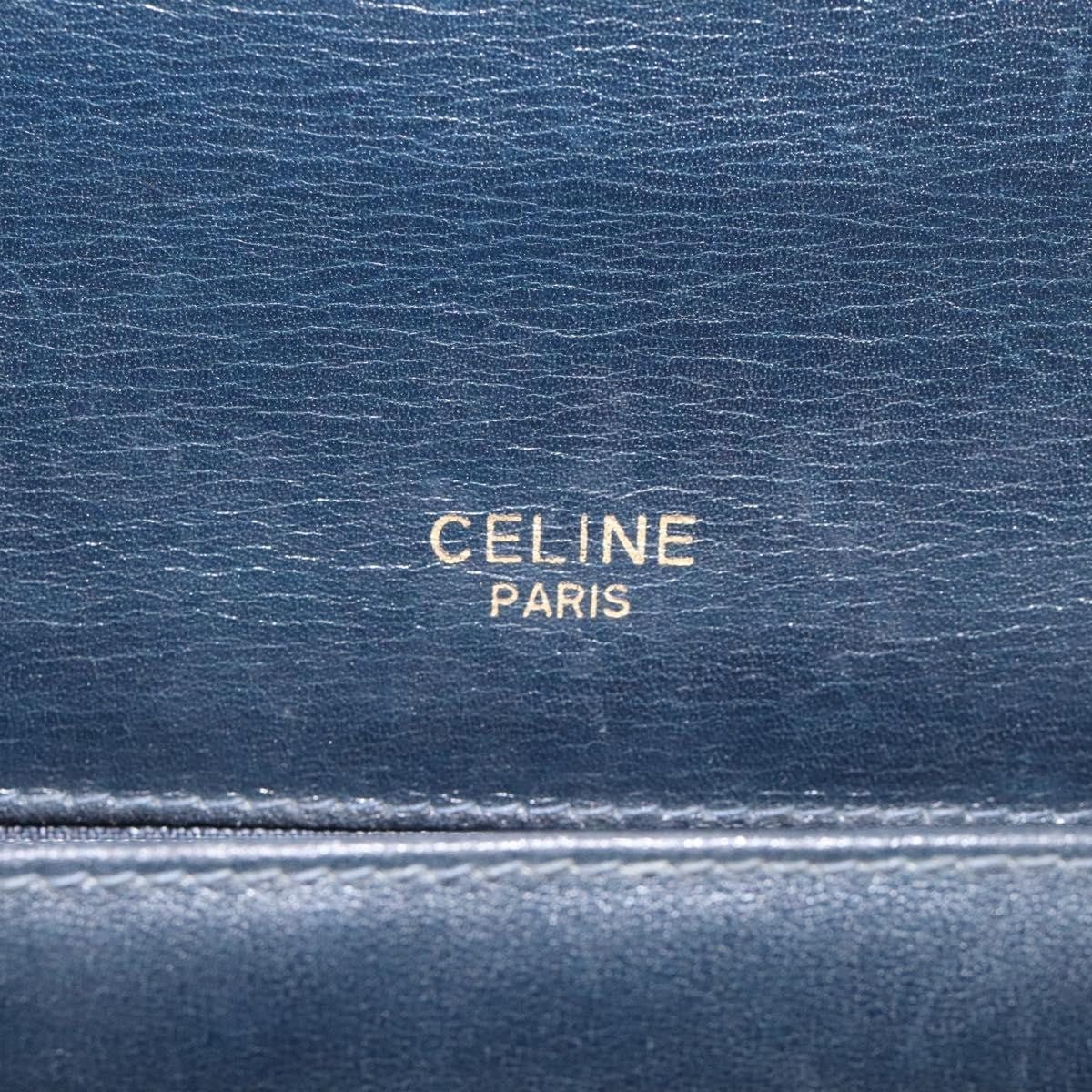 Celine Vintage Leather Navy Leather Shoulder Bag Bag (Pre-Owned)