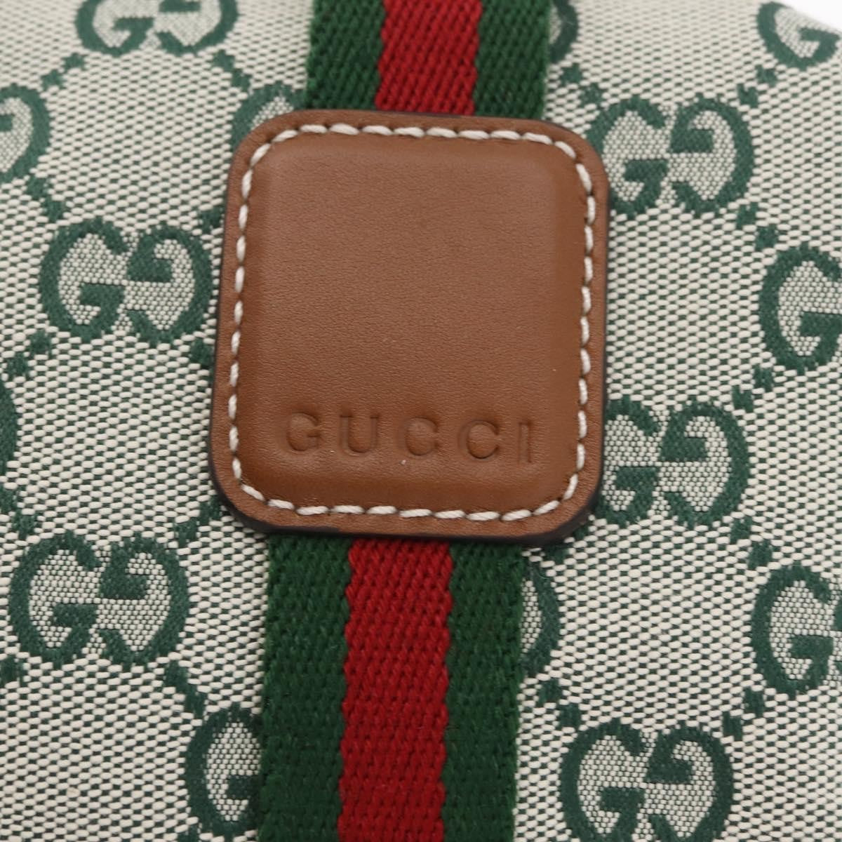 Gucci Web Boston Gg Canvas Green Canvas Handbag (Pre-Owned)