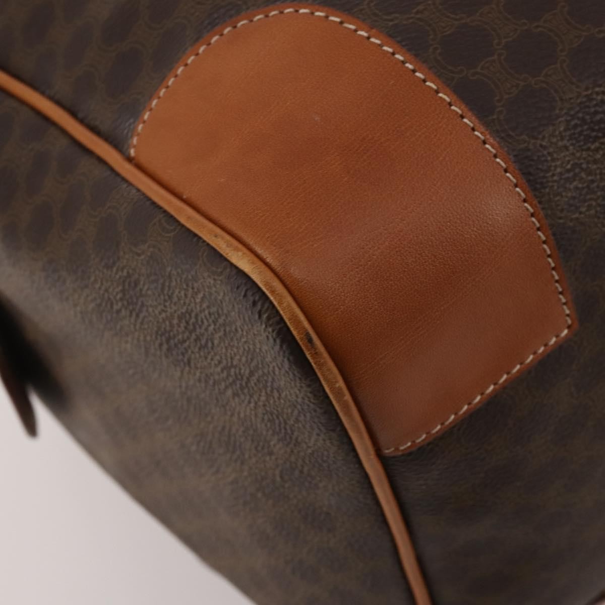 Celine Boston Triomphe Coated Canvas Brown Pvc Handbag (Pre-Owned)