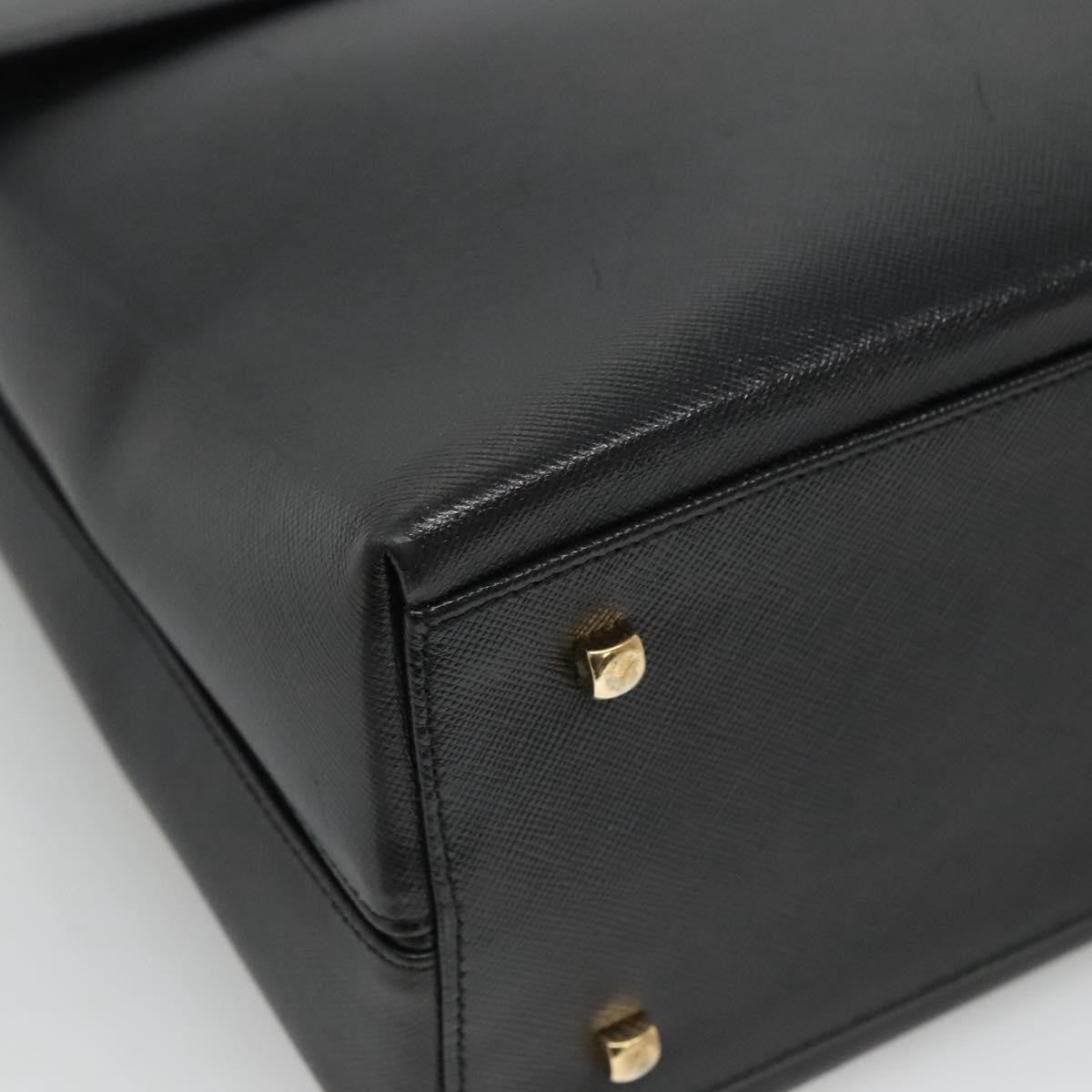 Salvatore Ferragamo Gancini Convertible Top Handle Leather Black Leather Handbag (Pre-Owned)