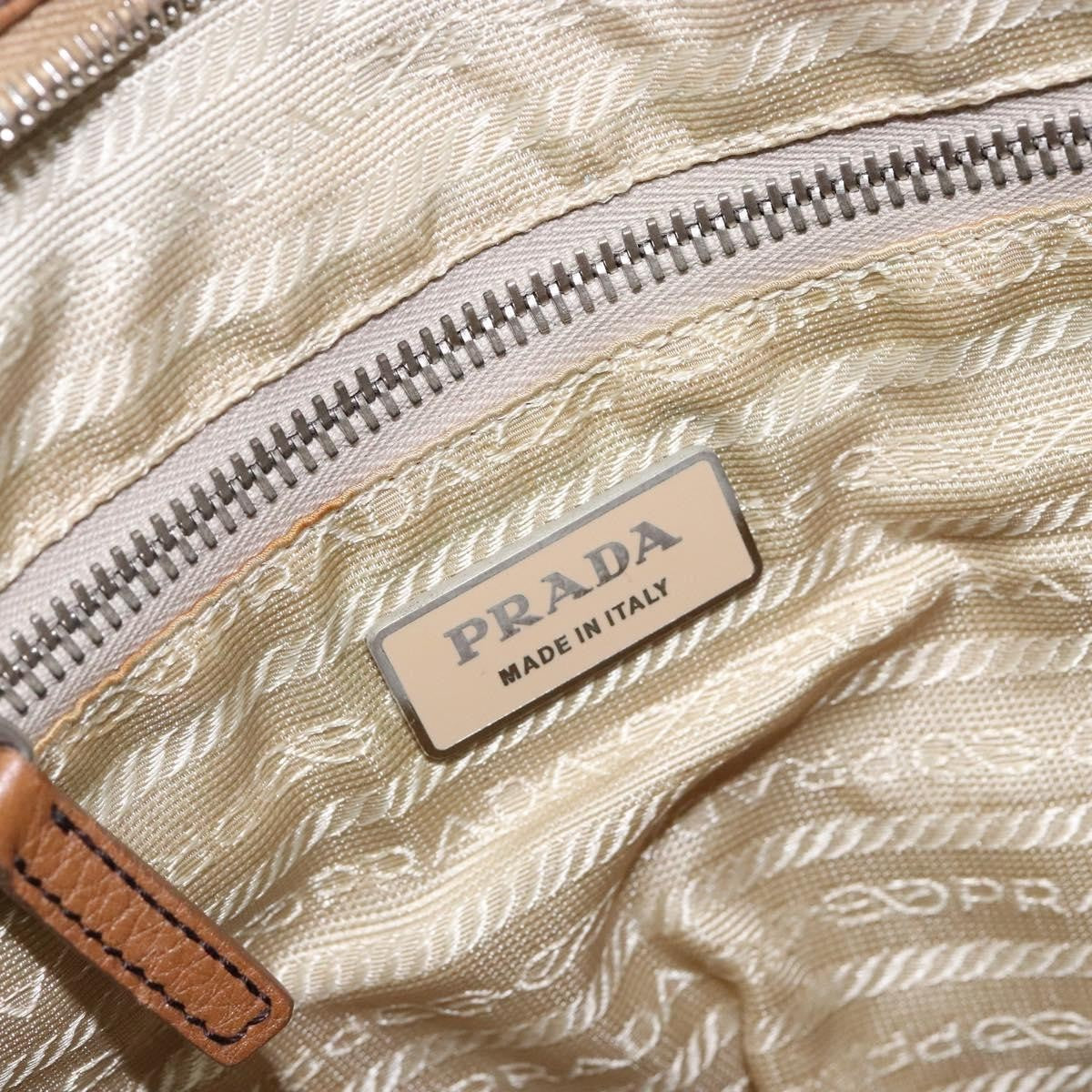 Prada Vintage Convertible Tote Canvas And Leather Beige Canvas Tote Bag Bag (Pre-Owned)