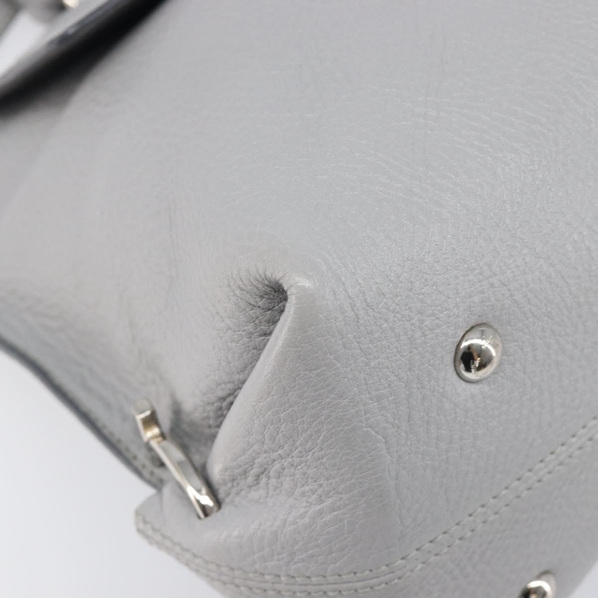 Salvatore Ferragamo Sofia Satchel Leather Gray Leather Handbag (Pre-Owned)