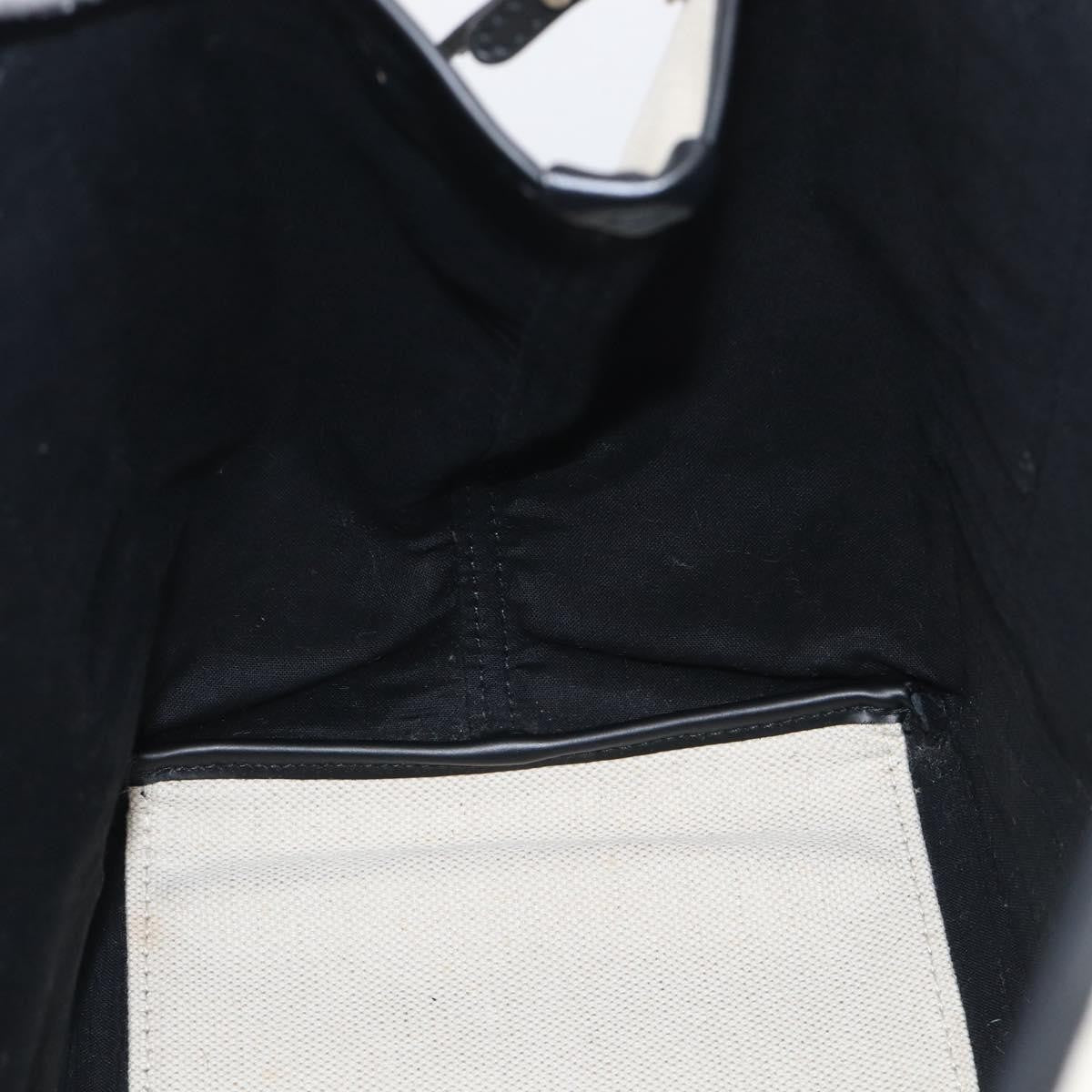 Balenciaga Navy Cabas Canvas With Leather White Canvas Tote Bag Bag (Pre-Owned)