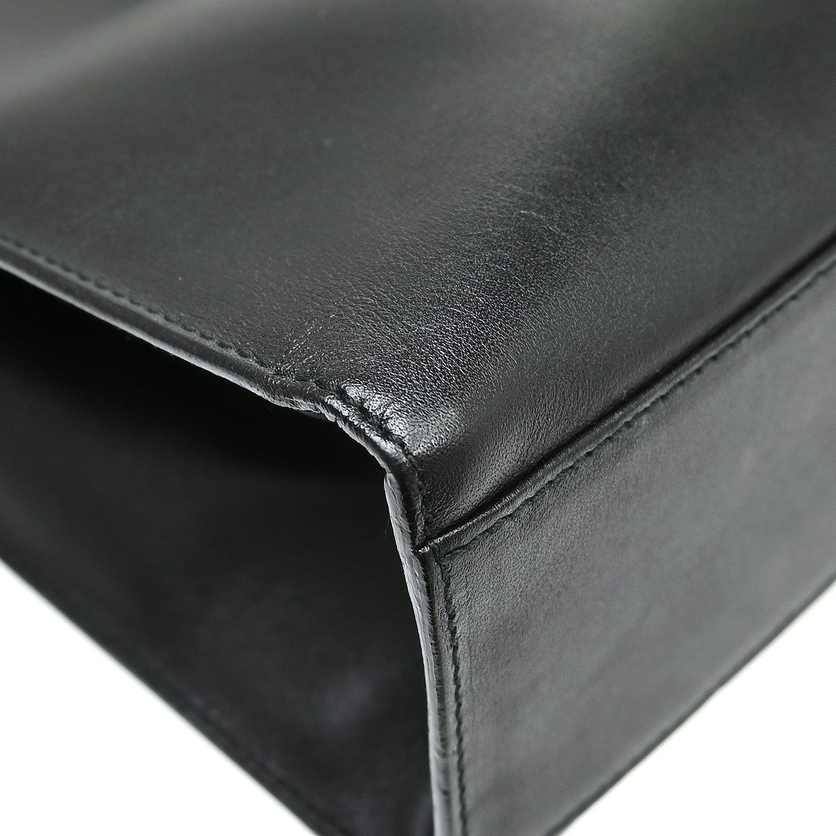 Gucci Vintage Square G Leather Black Leather Handbag (Pre-Owned)