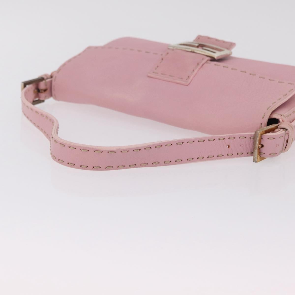 Fendi Selleria Baguette Leather Pink Leather Handbag (Pre-Owned)