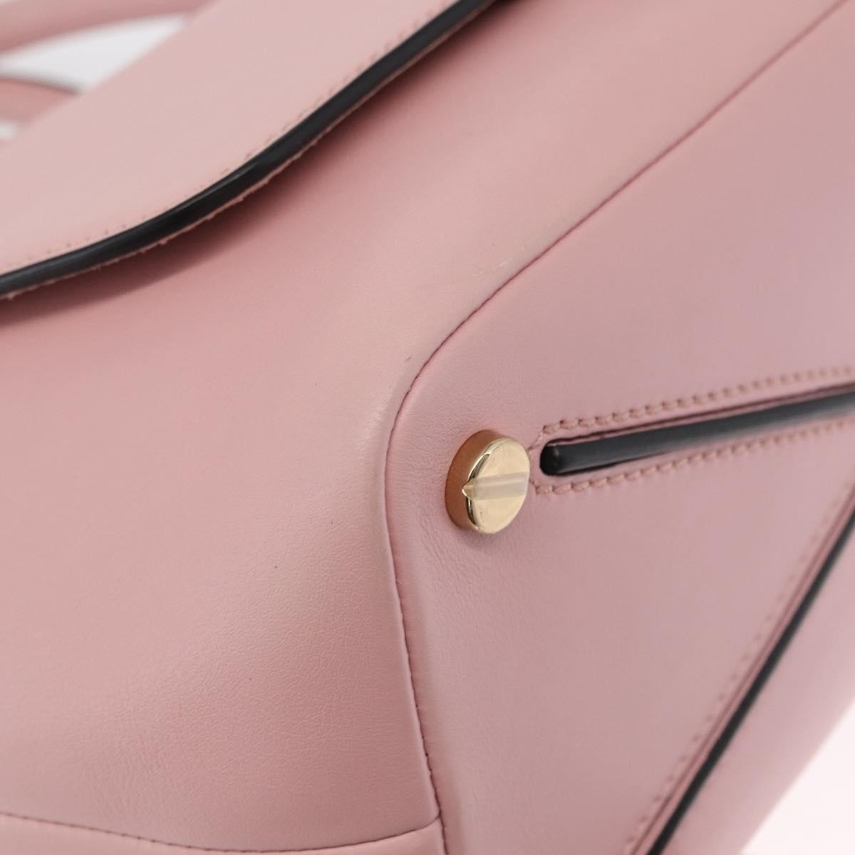 Valentino Garavani Demilune Flap Satchel Leather Pink Leather Handbag (Pre-Owned)