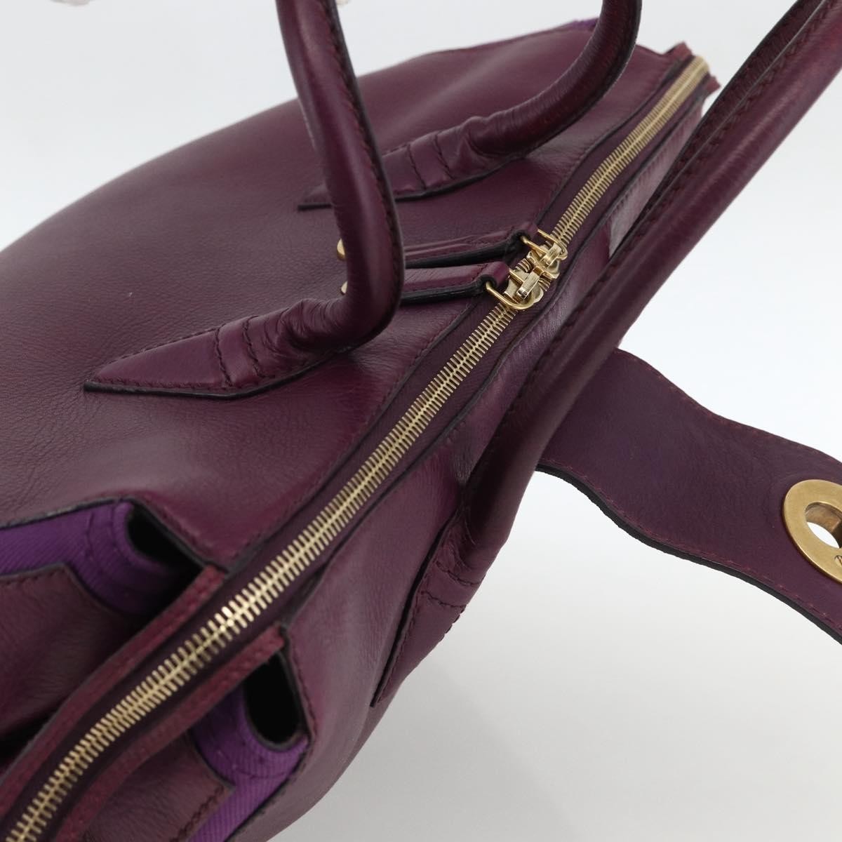 Saint Laurent Bicolor Muse Two Cabas Leather Purple Leather Tote Bag Bag (Pre-Owned)
