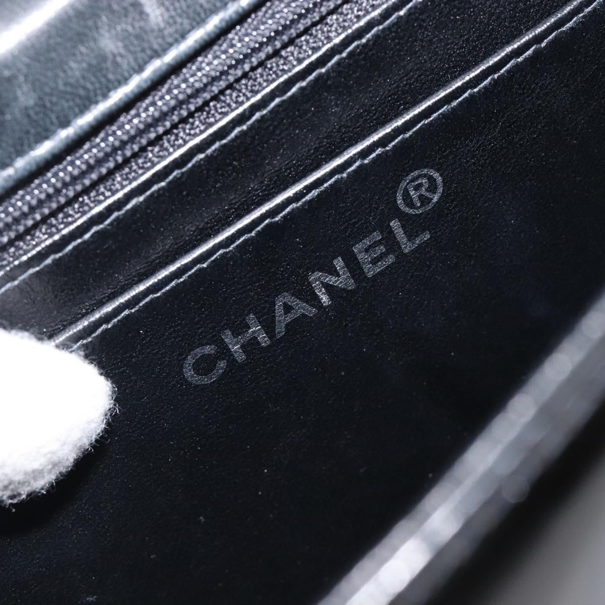 Chanel Chain Handle Leather Black Patent_Leather Tote Bag Bag (Pre-Owned)
