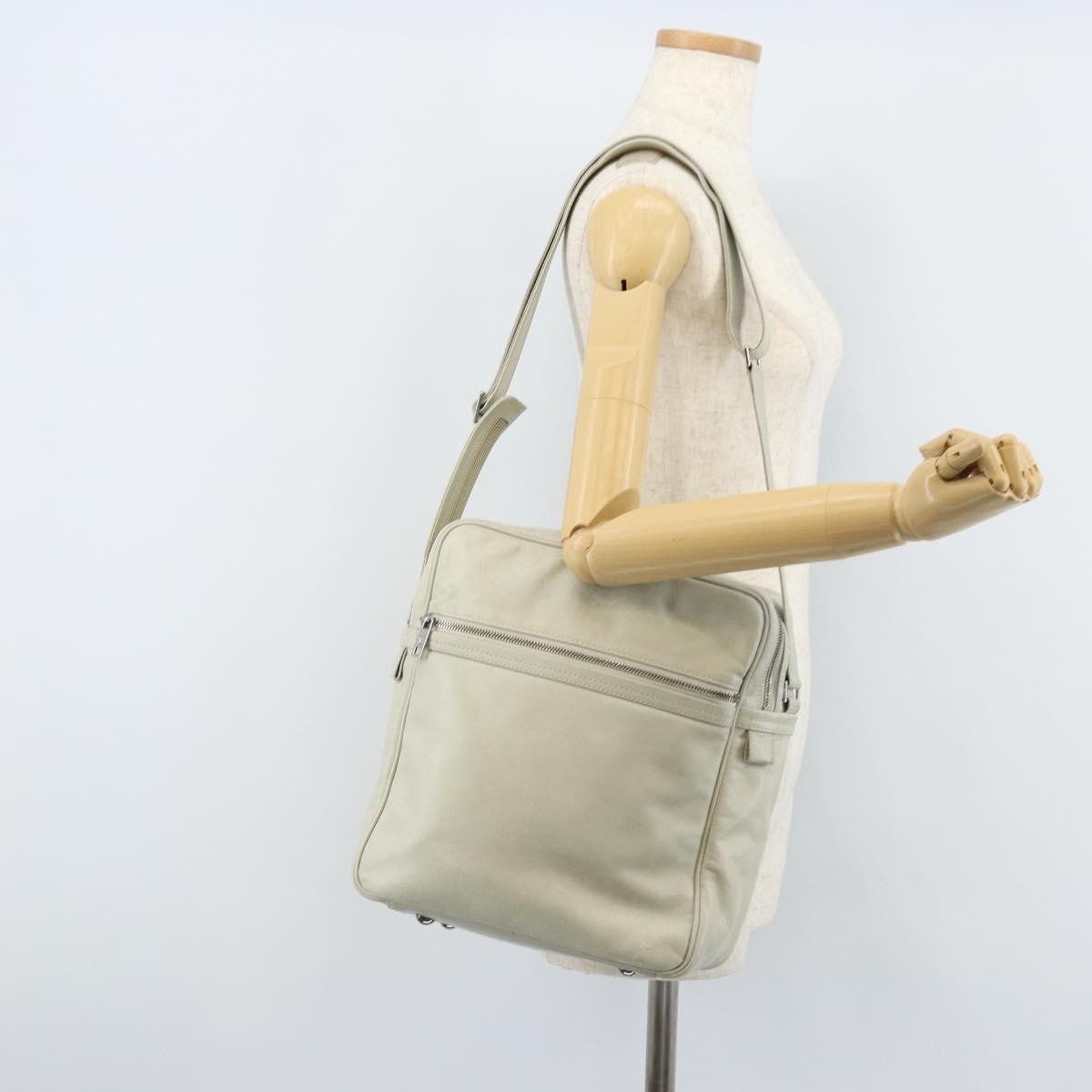 Louis Vuitton Clarkson Messenger Monogram Shadow Leather White Leather Handbag (Pre-Owned)
