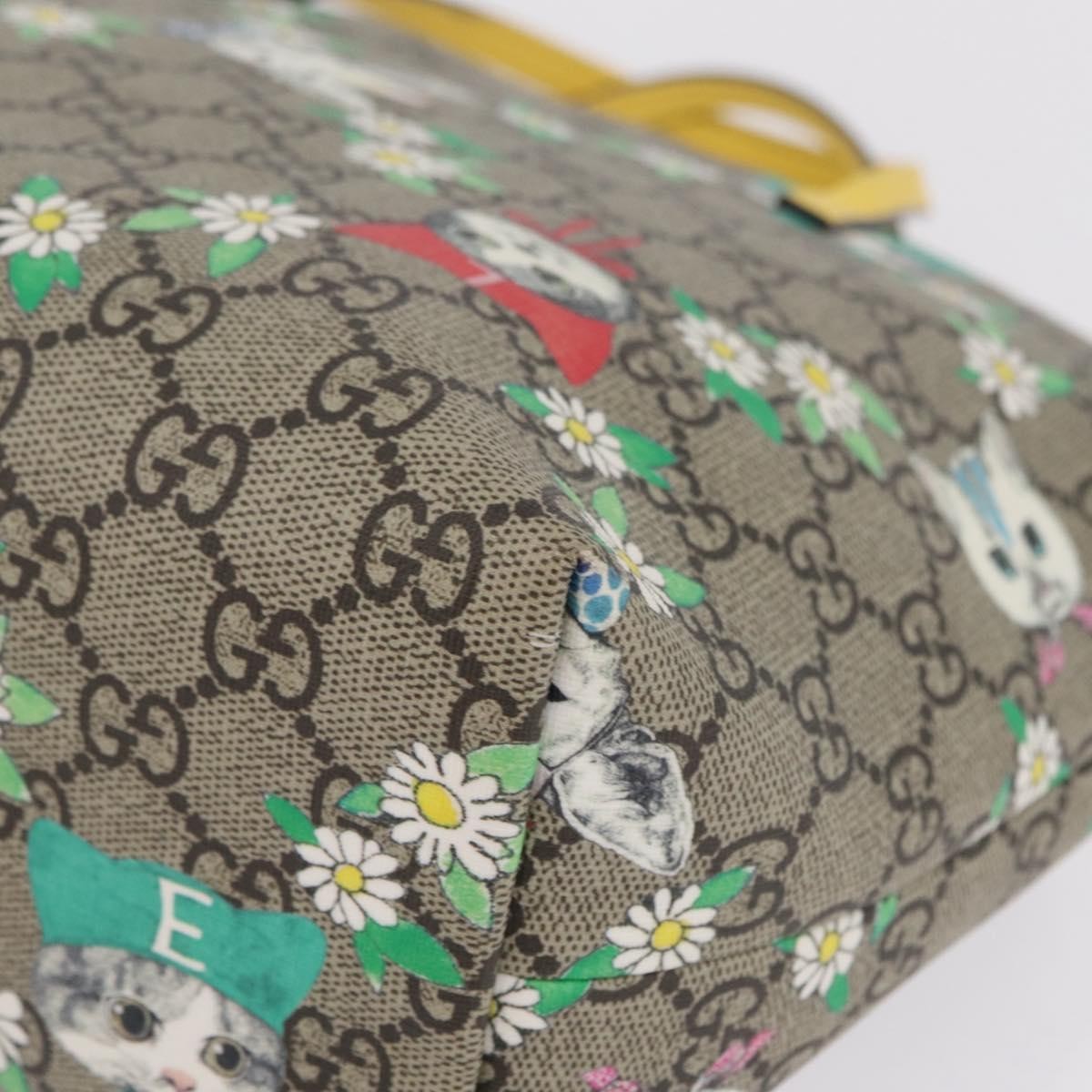 Gucci Children's Printed Gg Coated Canvas Beige Canvas Tote Bag Bag (Pre-Owned)