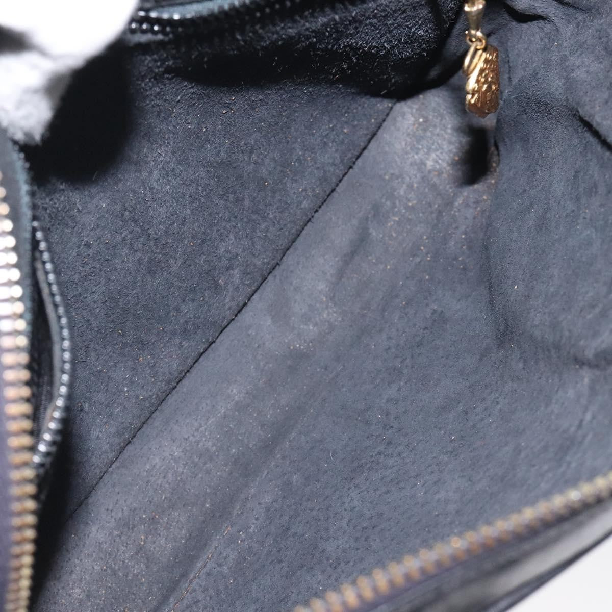 Gucci Sherry Line Shoulder Suede Black Suede Handbag (Pre-Owned)