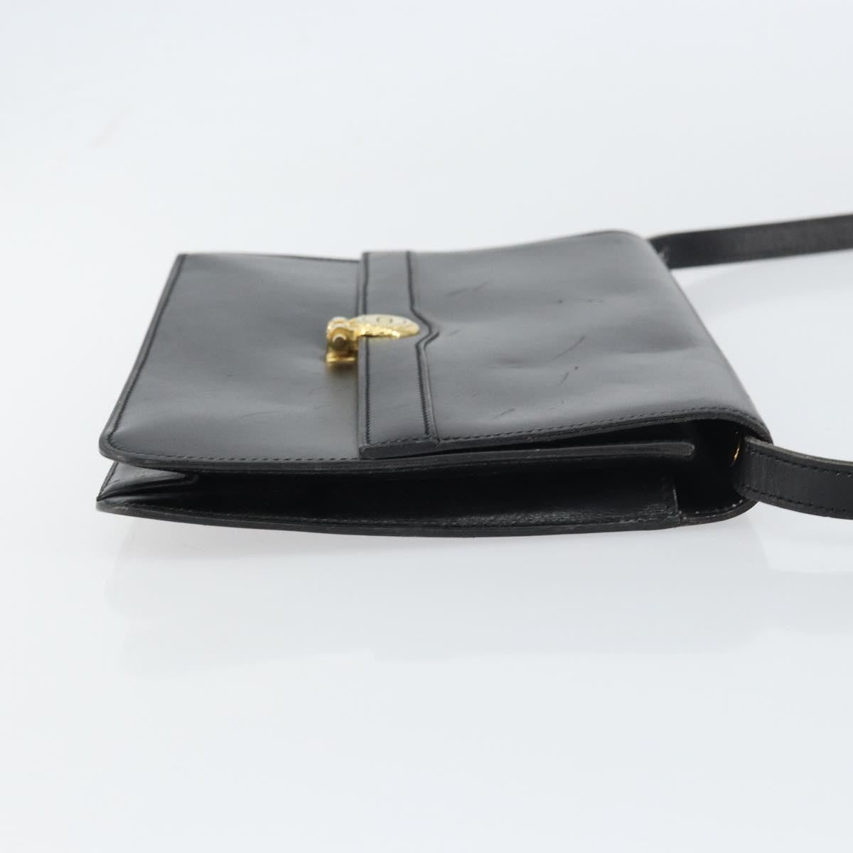 Christian Dior Vintage Leather Black Leather Shoulder Bag Bag (Pre-Owned)