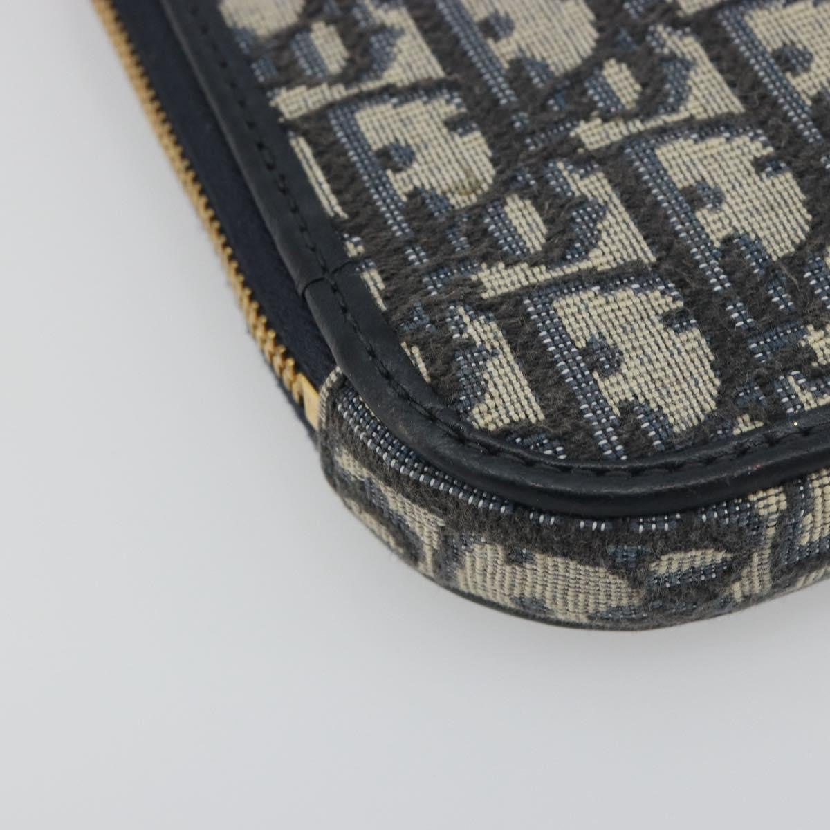 Christian Dior 30 Montaigne Phone Holder On Chain Oblique Canvas Navy Canvas Clutche & Pouche Bag (Pre-Owned)