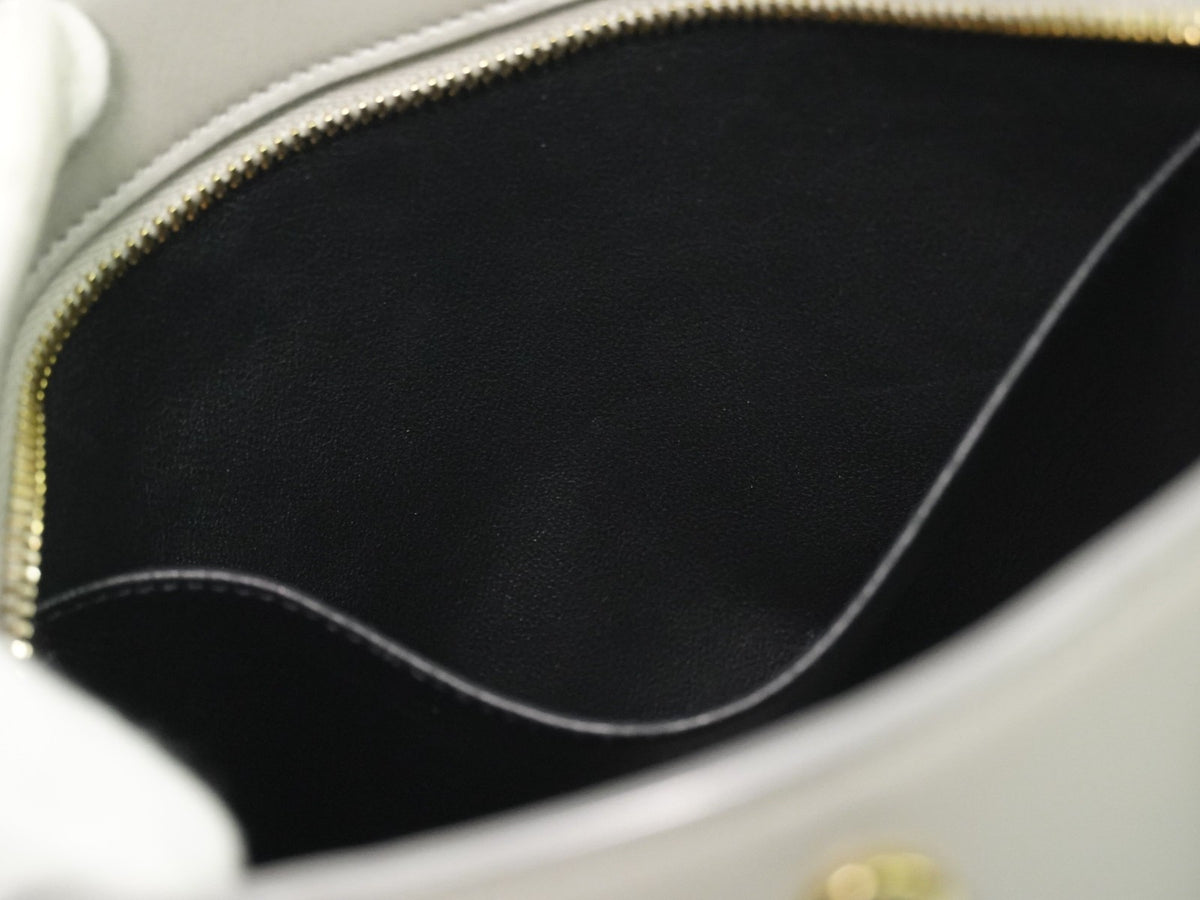 Saint Laurent Monogram Cabas Leather Gray Leather Tote Bag Bag (Pre-Owned)