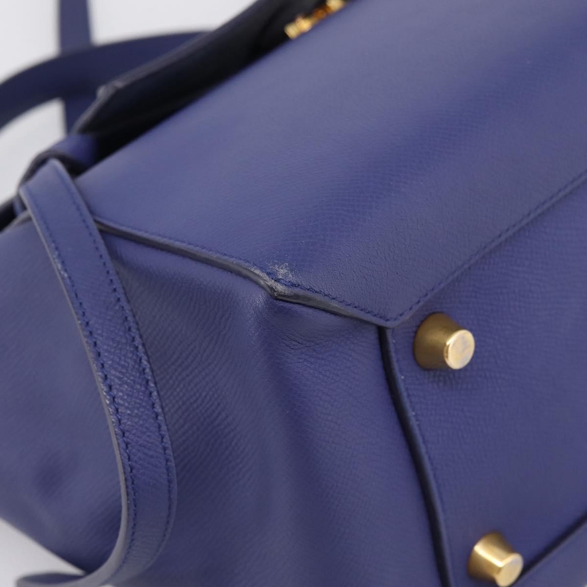 Celine Belt Leather Blue Leather Handbag (Pre-Owned)