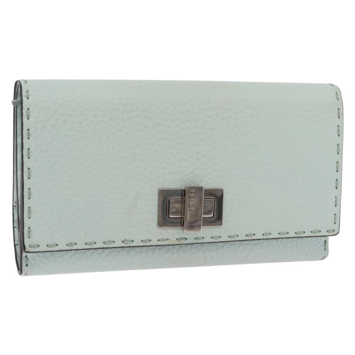 Fendi Selleria Peekaboo Leather Green Leather Wallets Accessory (Pre-Owned)