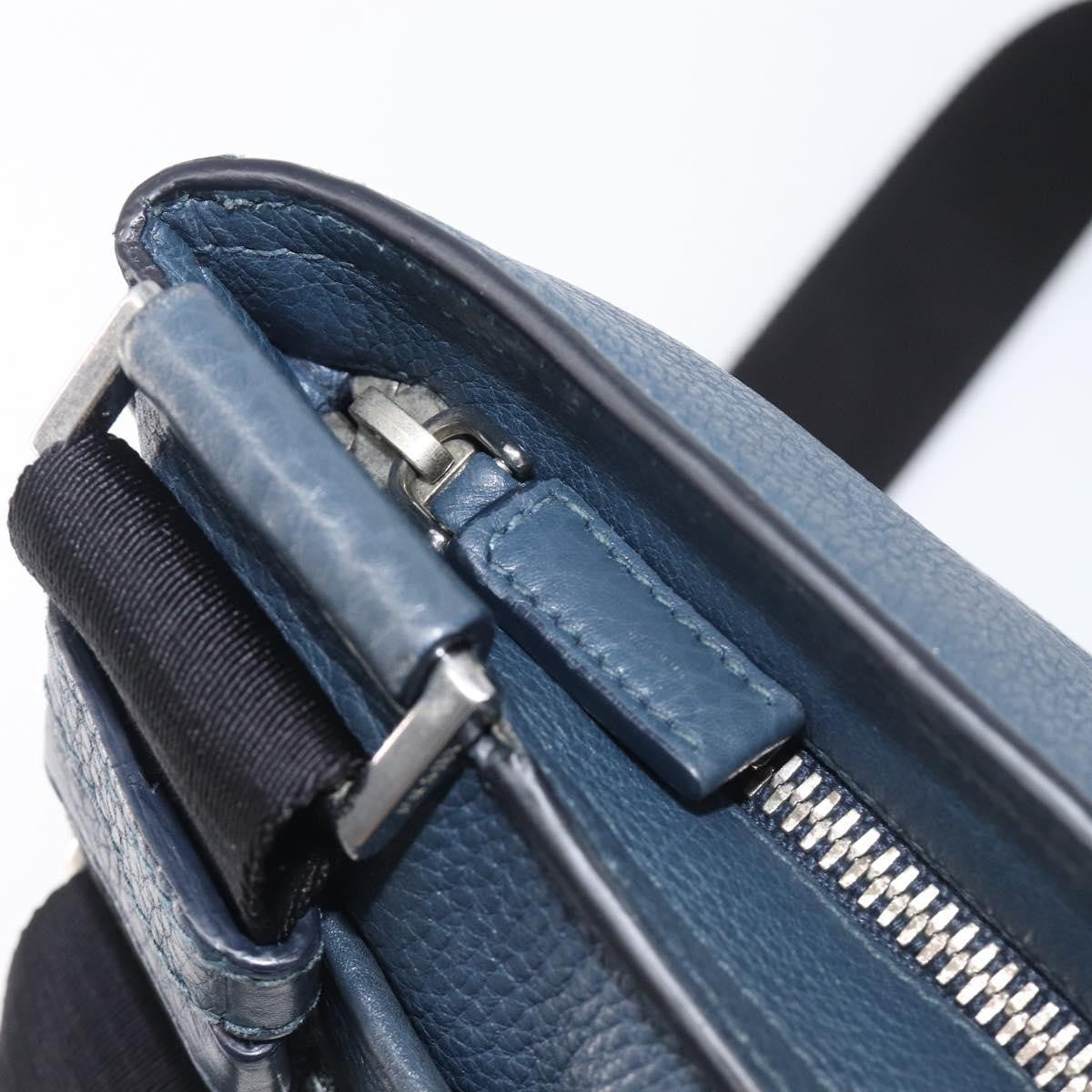 Prada Messenger Saffiano Leather Navy Leather Handbag (Pre-Owned)