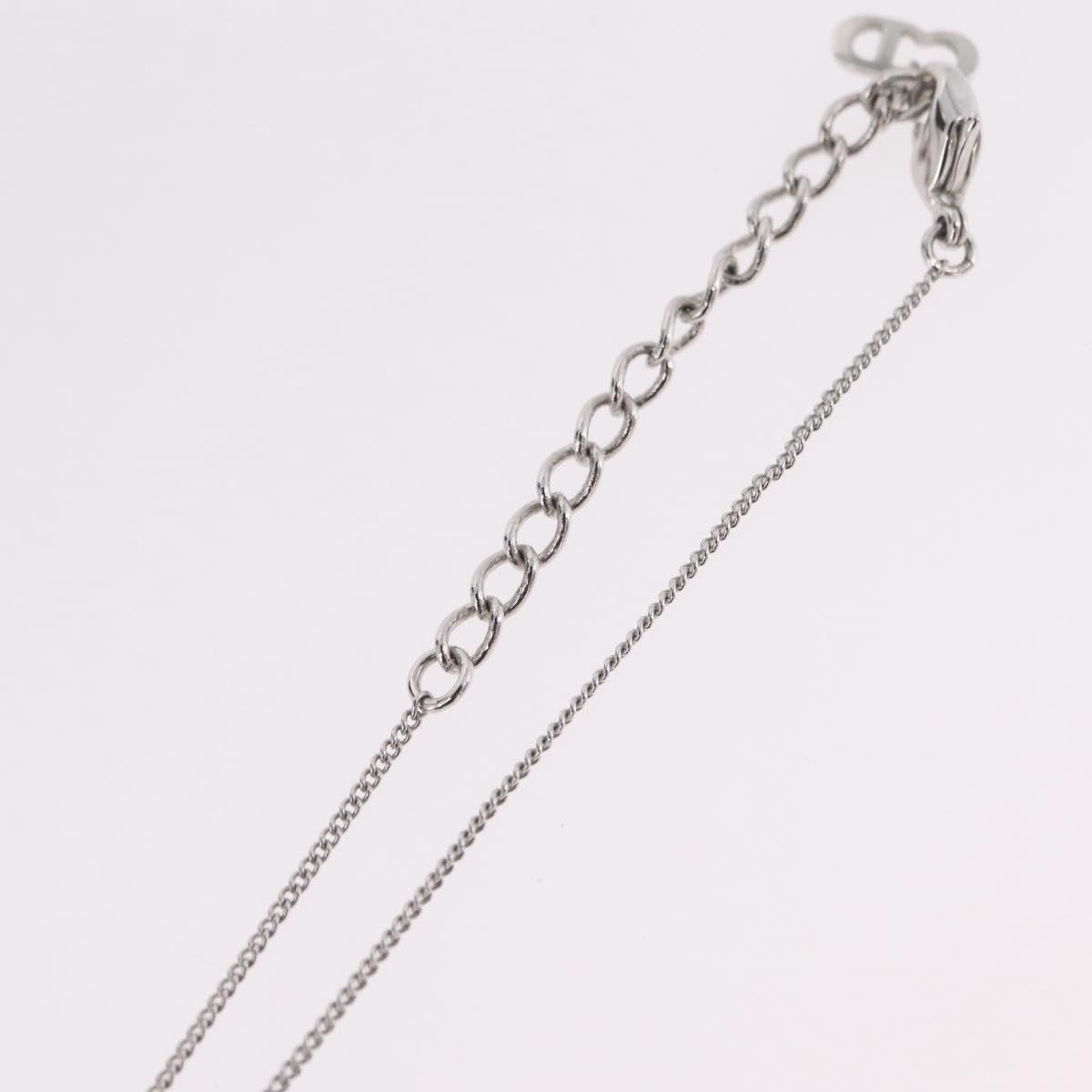 Christian Dior Vintage Logo Pendant Metal Silver Metal Necklace Jewelry (Pre-Owned)