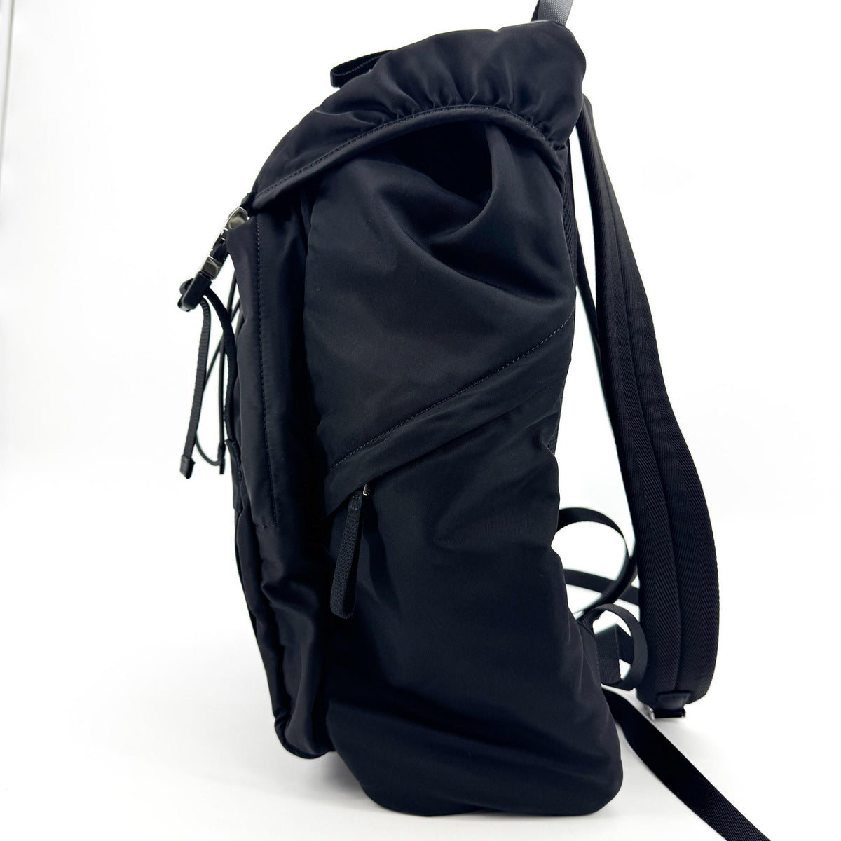 Prada Double Buckle Tessuto Black Nylon Backpack Bag (Pre-Owned)