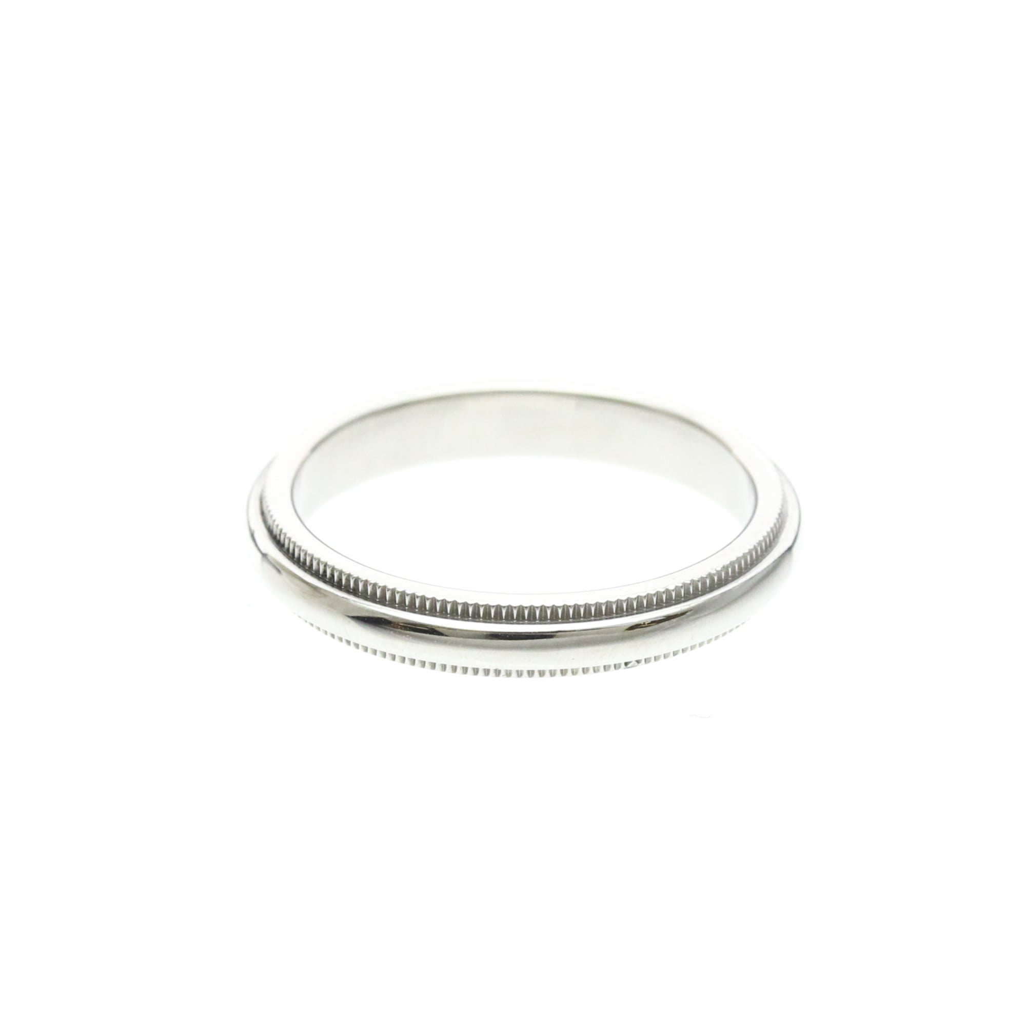 Tiffany & Co. Classic Milgrain Band Platinum Silver Platinum Ring Jewelry (Pre-Owned)