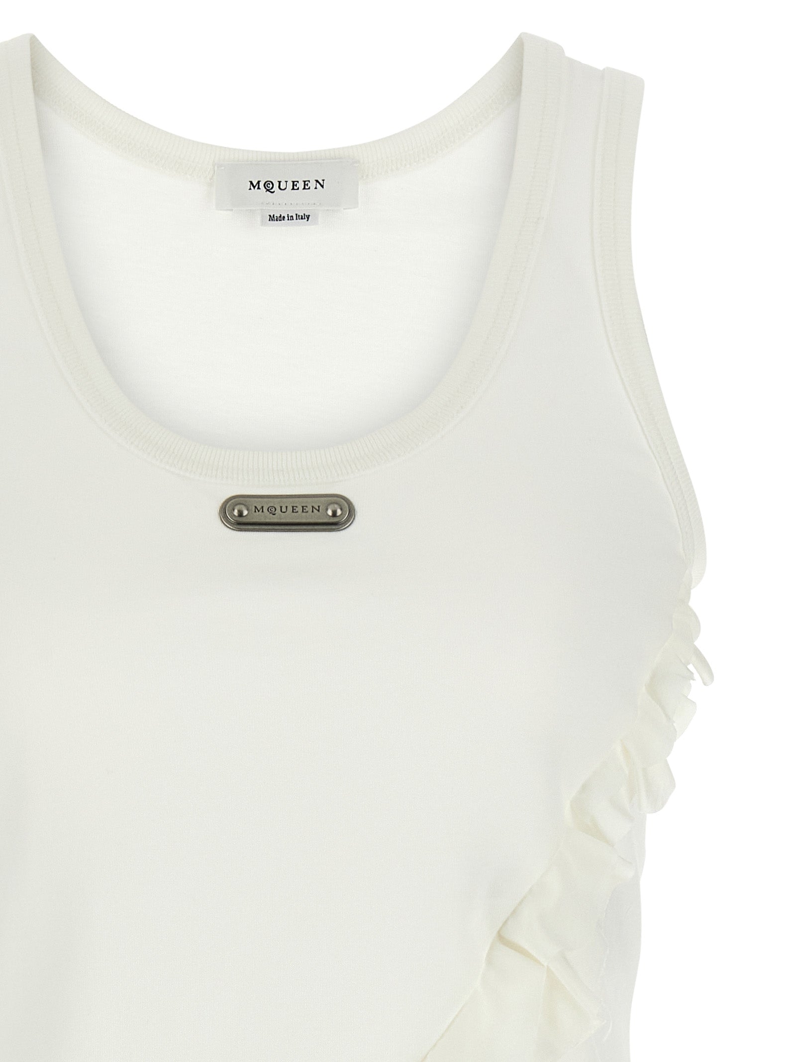 Alexander Mcqueen Women's Silk Ruffle Tank Top