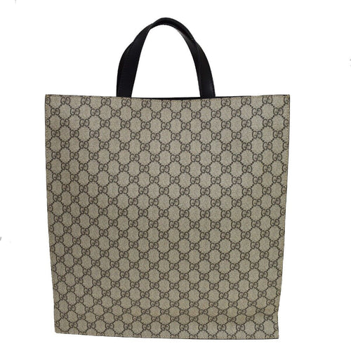 Gucci Gg Supreme Grey Canvas Handbag (Pre-Owned)