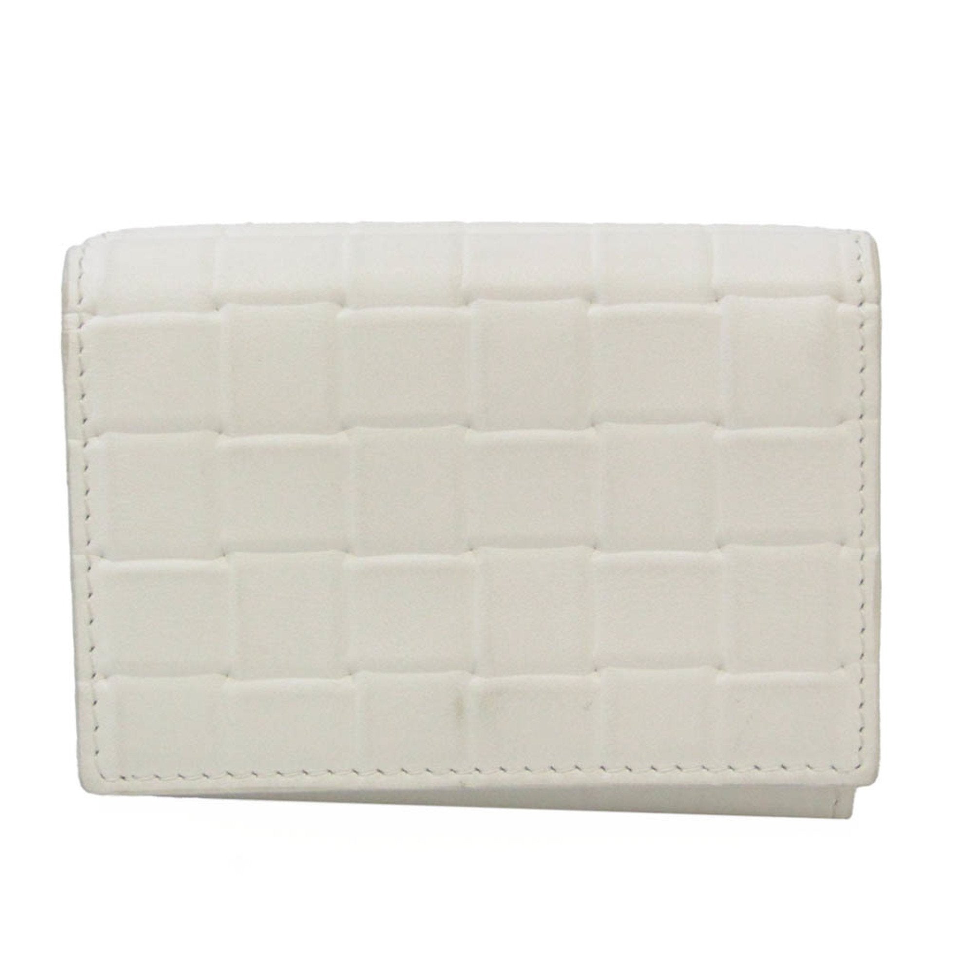 Bottega Veneta Intrecciato White Leather Wallet  (Pre-Owned)