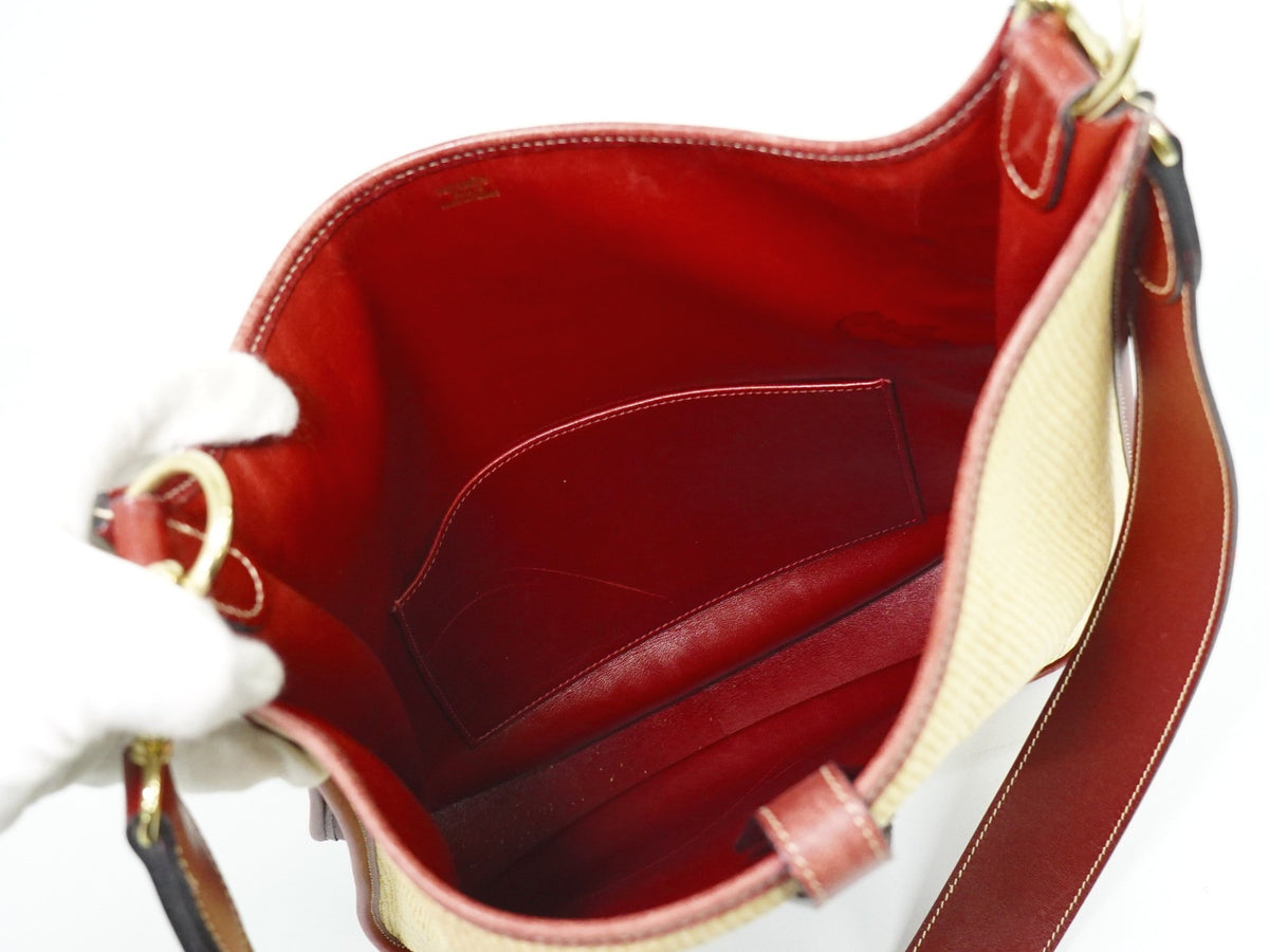 Hermes Evelyne Bag Gen I Panama Beige Leather Handbag (Pre-Owned)