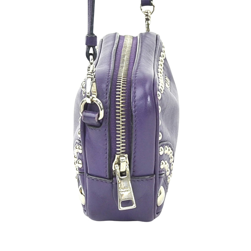 Prada Saffiano Purple Leather Shopper Bag (Pre-Owned)
