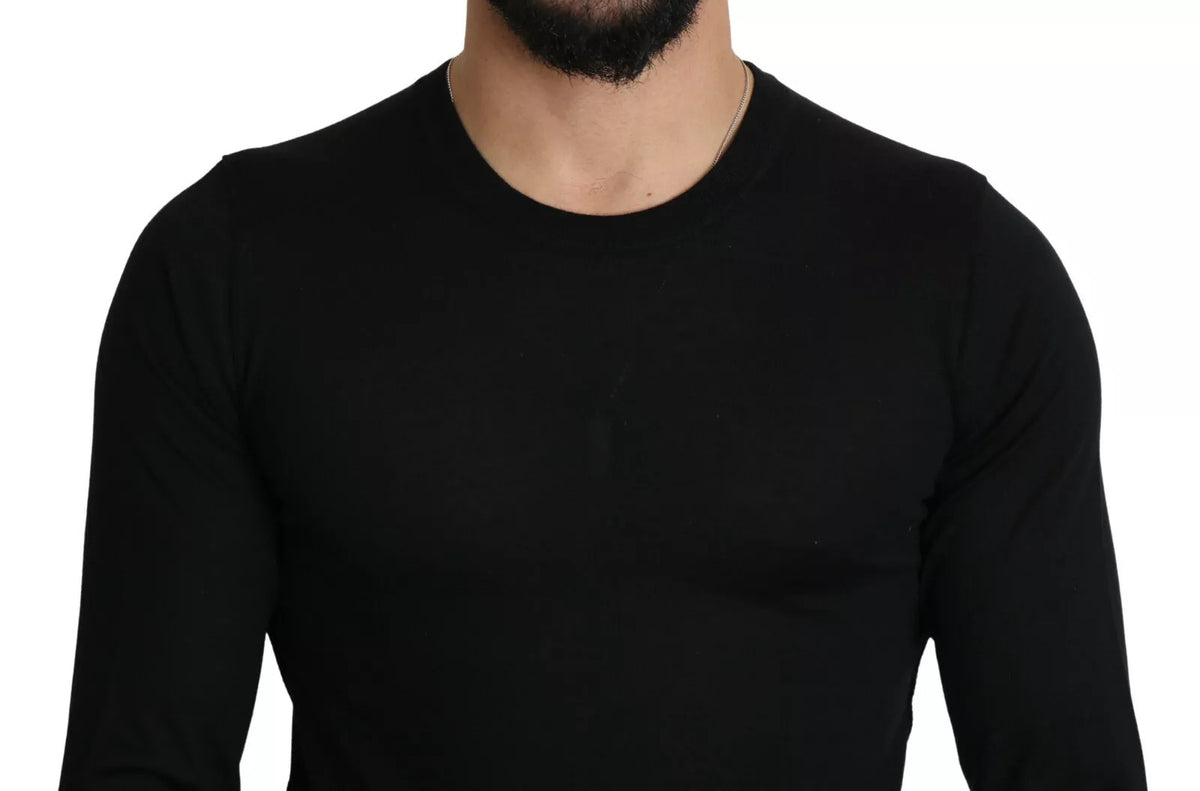 Dolce & Gabbana Black Cashmere Crewneck Pullover Men's Sweater (Pre-Owned)