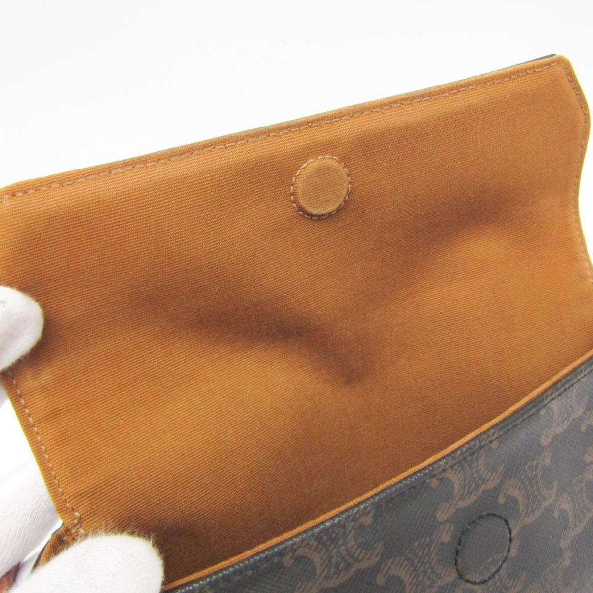 Celine Triangle Triomphe Coated Canvas Brown Canvas Crossbody Bag Bag (Pre-Owned)