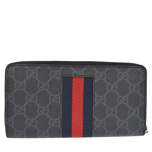 Gucci Gg Supreme Grey Canvas Wallet  (Pre-Owned)