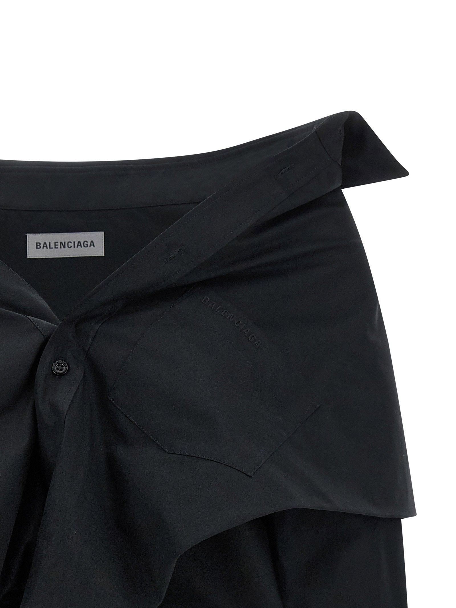 Balenciaga Women's Crop Shirt Off The Shoulder