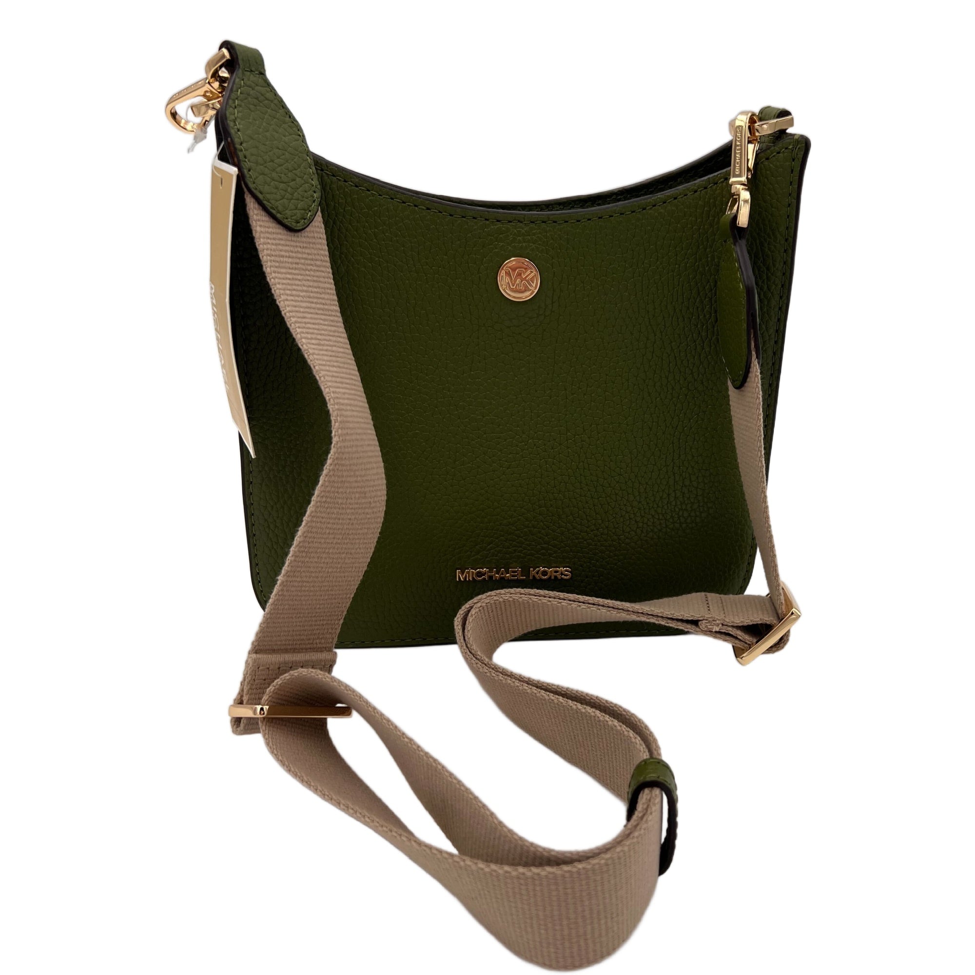 Michael Kors Briley Evergreen Small Pebbled Leather Messenger Bag