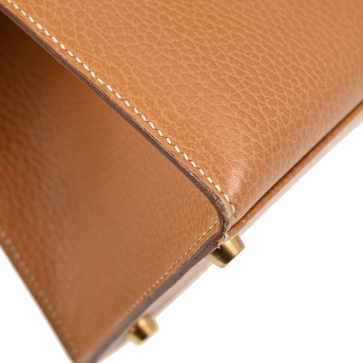 Hermes Kelly Brown Ardennes With Gold Hardware Brown Leather Handbag (Pre-Owned)