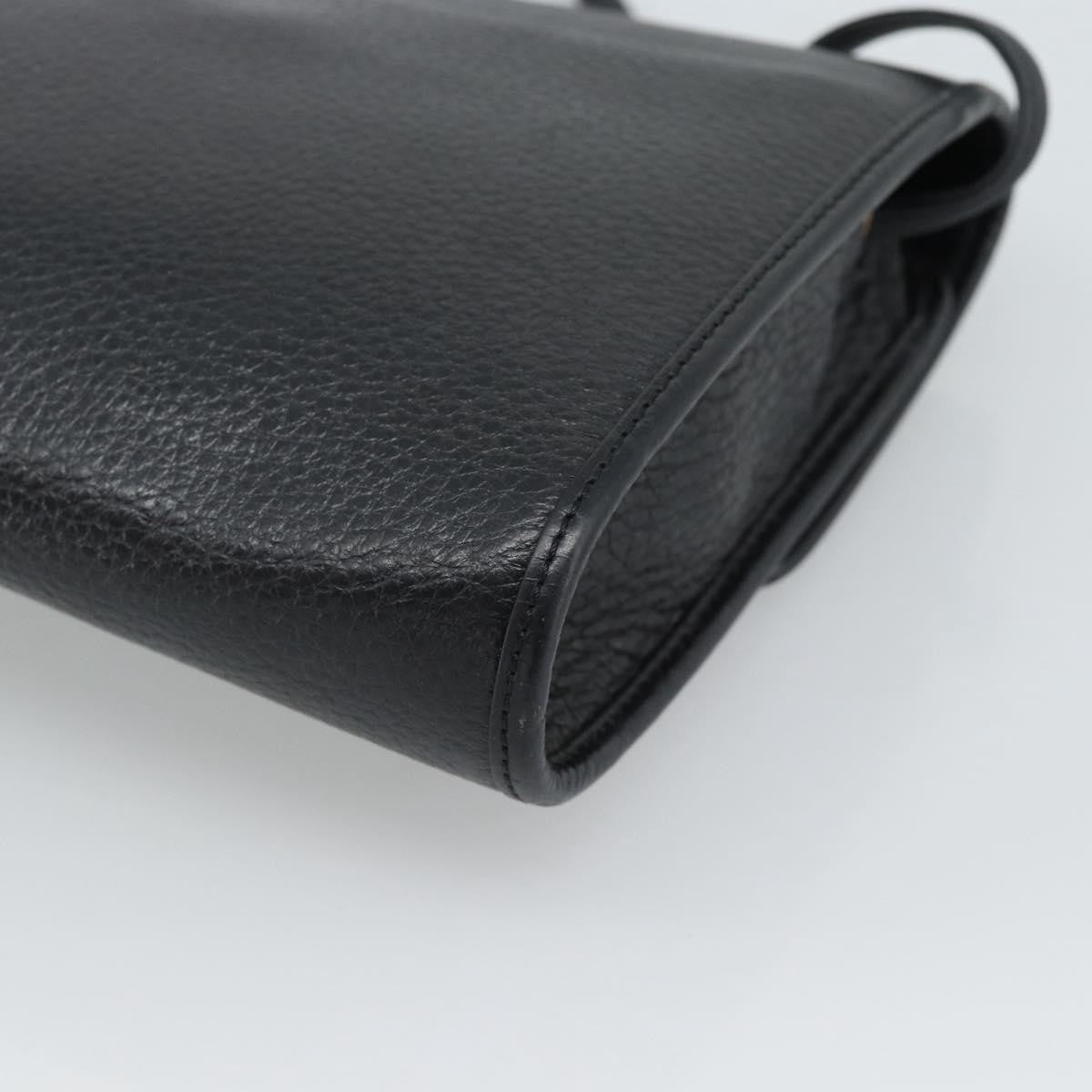 Christian Dior Vintage Cd Flap Leather Black Leather Shoulder Bag Bag (Pre-Owned)