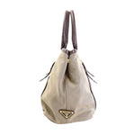 Prada Canapa Brown Canvas Handbag (Pre-Owned)