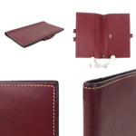 Hermès Agenda Cover Burgundy Leather Wallet  (Pre-Owned)