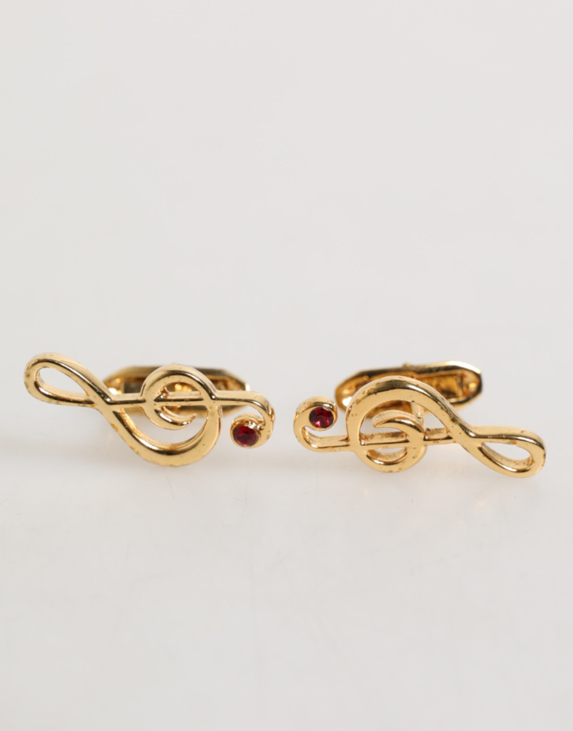 Dolce & Gabbana Gold Musical Note Metal Brass Pin Men Accessory Men's Cufflinks