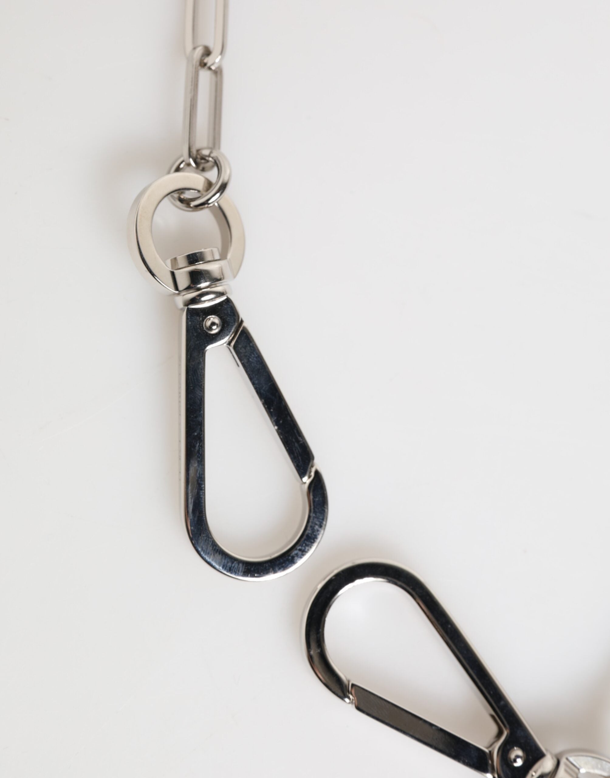 Dolce & Gabbana Silver Tone Metal Chain DG Logo Pendant Men Men's Necklace