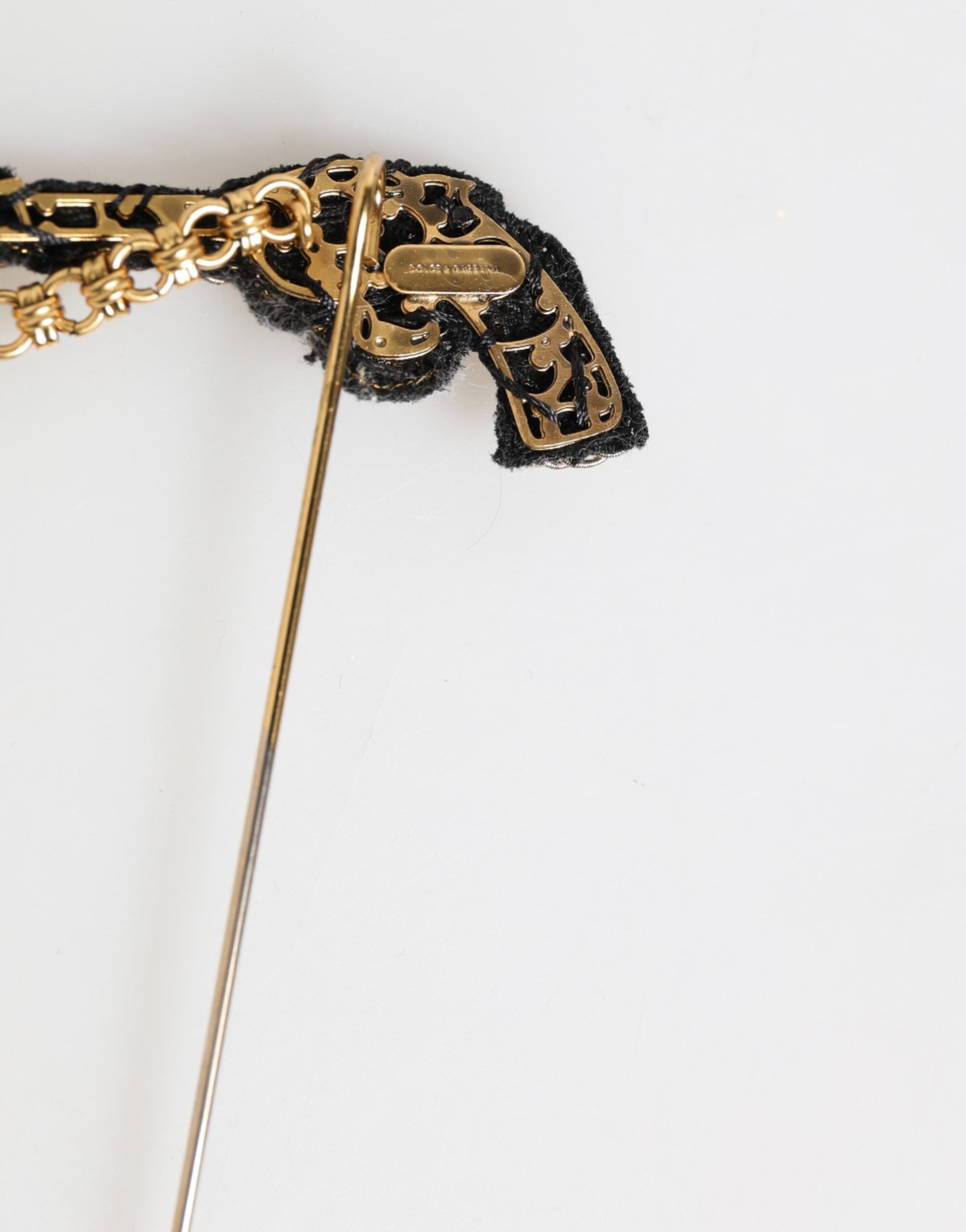 Dolce & Gabbana Lapel Pin Brass Copper Revolver Men Accessories Men's Brooch
