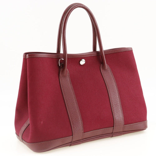 Hermès Garden Party Red Canvas Tote Bag (Pre-Owned)